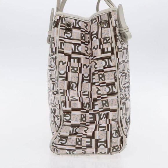 Salvatore Ferragamo Tote Bag Leather White Silver Auth 94246 - Picture 9 of 14